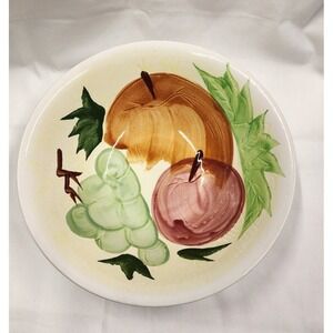 Vintage 1960's Hand Painted Bowl Apple Grapes Make in Korea Kitschy Grandma core